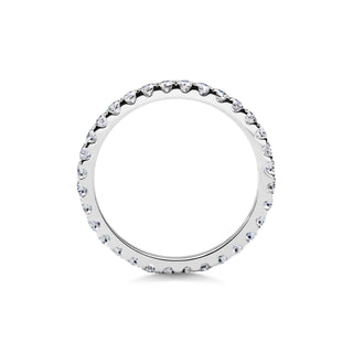 Alliance de mariage ronde de 0,7 ct avec sertissage éternité complet