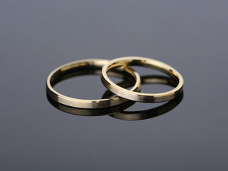 2.0MM Matte Brushed Wedding Band For Her, Solid Gold