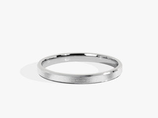 2.0MM Matte Brushed Wedding Band For Her, Solid Gold