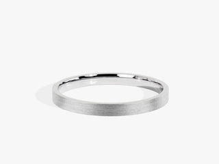 Alliance de mariage classique plate et brossée de 2,0 mm pour femme 