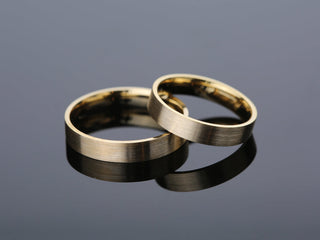 4.0MM Classic Flat Wedding Brushed Band For Women in Solid Gold