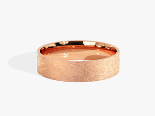 5.0MM Flat Wedding Ice Matte Band For Women in Solid Gold