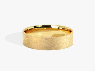 5.0MM Flat Wedding Ice Matte Band For Women in Solid Gold