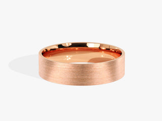 5.0MM Classic Flat Wedding Brushed Band For Women in Solid Gold