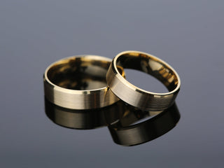 6.0MM Beveled Edge Wedding Brushed Band For Women, Maximalist Wedding Ring