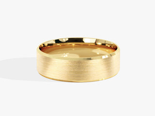 6.0MM Beveled Edge Wedding Brushed Band For Women, Maximalist Wedding Ring