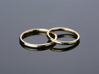 2.0MM Classic Dome Wedding Band For Women, Solid Gold