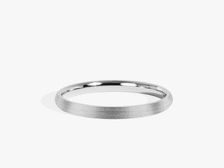 Alliance de mariage classique en forme de dôme brossé de 2,0 mm pour femme, or massif 