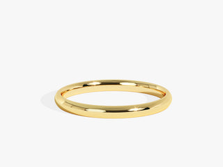 2.0MM Classic Dome Wedding Band For Women, Solid Gold