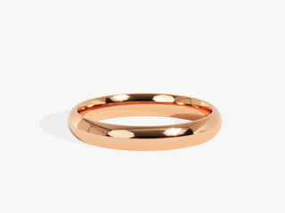 3.0MM Classic Dome Wedding Band For Women in Solid Gold