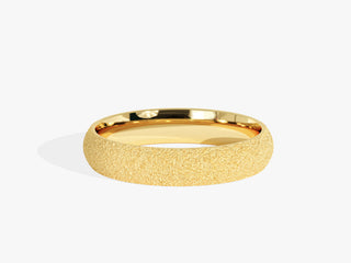 4.0MM Classic Dome Wedding Stardust Band For Women in Solid Gold