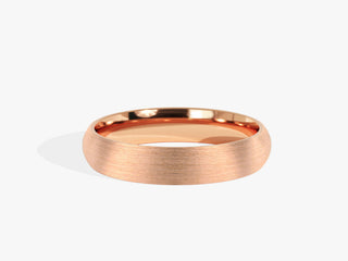 4.0MM Classic Dome Wedding Brushed Band For Women in Solid Gold