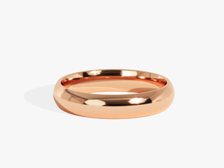 4.0MM Classic Dome Wedding Shine Band For Women in Solid Gold