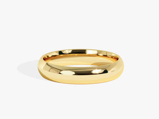 4.0MM Classic Dome Wedding Shine Band For Women in Solid Gold