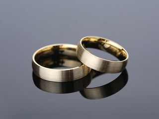 5.0MM Classic Dome Wedding Brushed Band For Women in Solid Gold