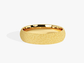 5.0MM Classic Dome Wedding Stardust Band For Women in Solid Gold