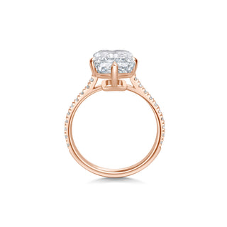 Anillo de compromiso estilo pavé de diamantes con esmeralda F-VS1 de 3,0 CT-5,0 CT