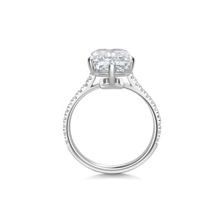 Bague de fiançailles style pavé de diamants 3,0 CT-5,0 CT Émeraude F- VS1