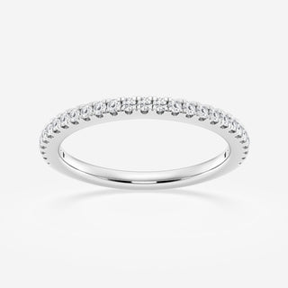 Round F-VS2 Lab Grown Diamond Prong Set Half Eternity Wedding Band