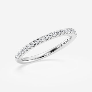 Round F-VS2 Lab Grown Diamond Prong Set Half Eternity Wedding Band