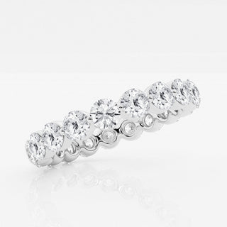 Round F-VS2 Lab Grown Diamond Floating Eternity Wedding Band