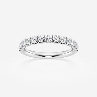 Alliance de mariage pavée de diamants ronds F-VS2 de laboratoire 