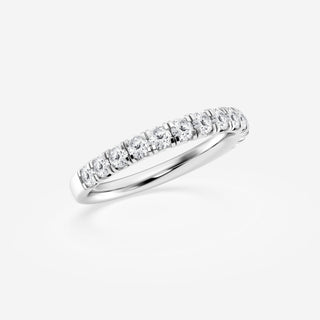 Round F-VS2 Lab Grown Diamond French Pave Wedding Band