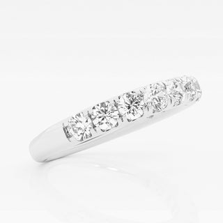 Alliance de mariage à onze pierres avec diamants ronds F-VS2 de 1,0 ct cultivés en laboratoire 