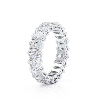 Alliance de mariage de style éternité avec moissanite de forme ovale de 5,46 ct