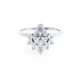 1.20 CT Pear Shaped Moissanite Cluster Style Engagement Ring