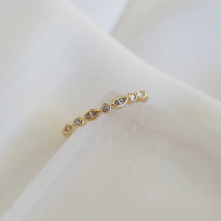 0.25ct Round Cut Unique Half Eternity Moissanite Diamond Wedding Band