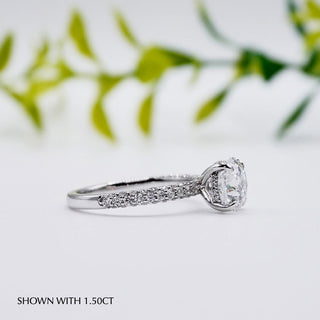 Bague de fiançailles en moissanite avec diamants à coupe ronde et halo gradué pour femme