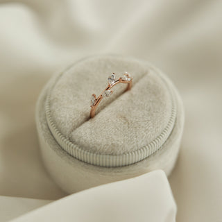 0.33 TCW Marquise Cut Twig Moissanite Wedding Band