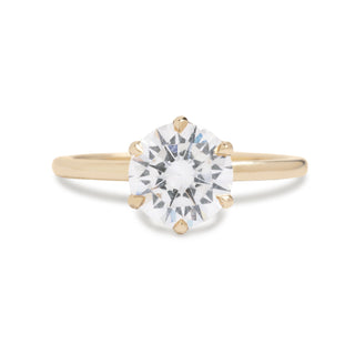 Bague de fiançailles en moissanite de style solitaire rond de 1,10 ct