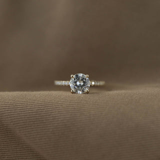 1.20CT Round Hidden Halo Moissanite Diamond Engagement Ring - ELITE CARAT