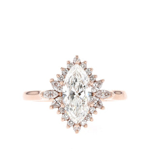 Bague de fiançailles en diamants Moissanite sertis cathédrale de 1,0 ct 