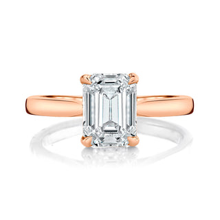 2.25ct Emerald Cut Solitaire Moissanite Diamond Engagement Ring