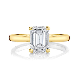 Bague de fiançailles avec diamant solitaire en moissanite taille émeraude de 2,25 ct 