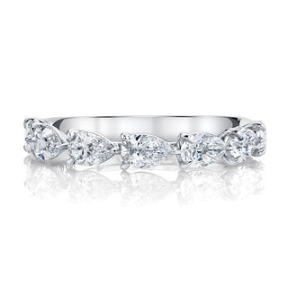 Anillo de compromiso de eternidad completa con diamante de moissanita de talla pera de 1,11 ct 