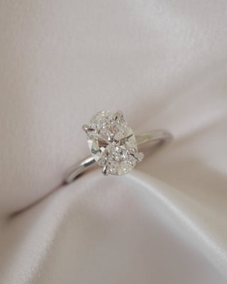 1.5- 2.50 Carats Oval CVD Diamond Solitaire Setting Engagement Ring