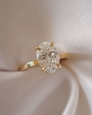 Bague de fiançailles avec solitaire en diamant CVD de forme ovale de 1,0 à 3,0 carats