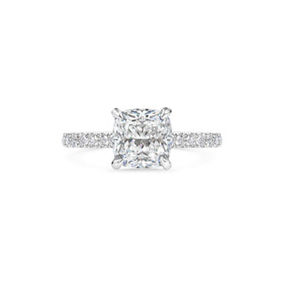 Bague de fiançailles pavée de diamants coussinés F-VS1 de 2,0 ct