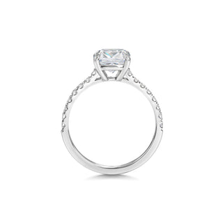 2.0 CT Cushion F- VS1 Diamond Pave Engagement Ring