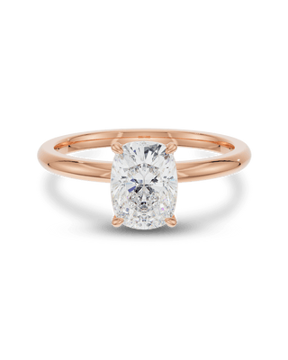 2.5 -4.5 CT Cushion CVD Diamond Solitaire Engagement Ring