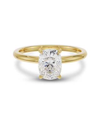 2.5 -4.5 CT Cushion CVD Diamond Solitaire Engagement Ring