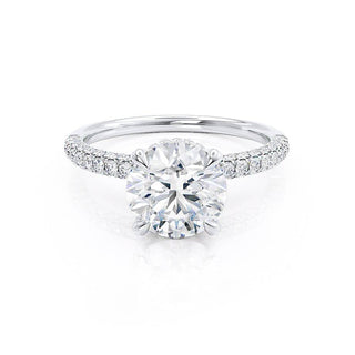 1.50 CT Round Shaped Moissanite Hidden Halo Engagement Ring