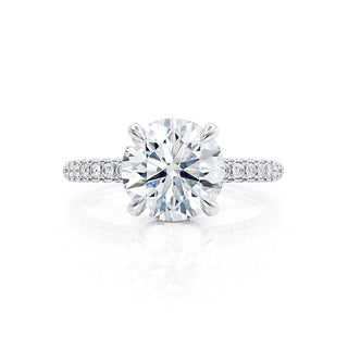 1.50 CT Round Shaped Moissanite Hidden Halo Engagement Ring