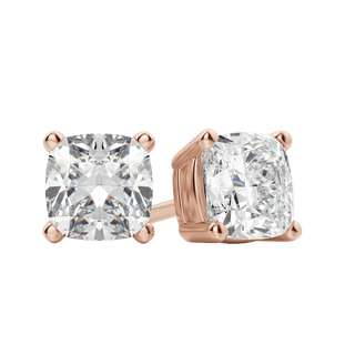 0.50 CT-2.0 CT Cushion Solitaire F/VS Lab Grown Diamond Earrings