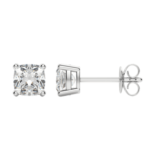 Boucles d'oreilles en diamant de laboratoire solitaire coussin 0,50 CT-2,0 CT F/VS