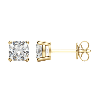 Boucles d'oreilles en diamant de laboratoire solitaire coussin 0,50 CT-2,0 CT F/VS